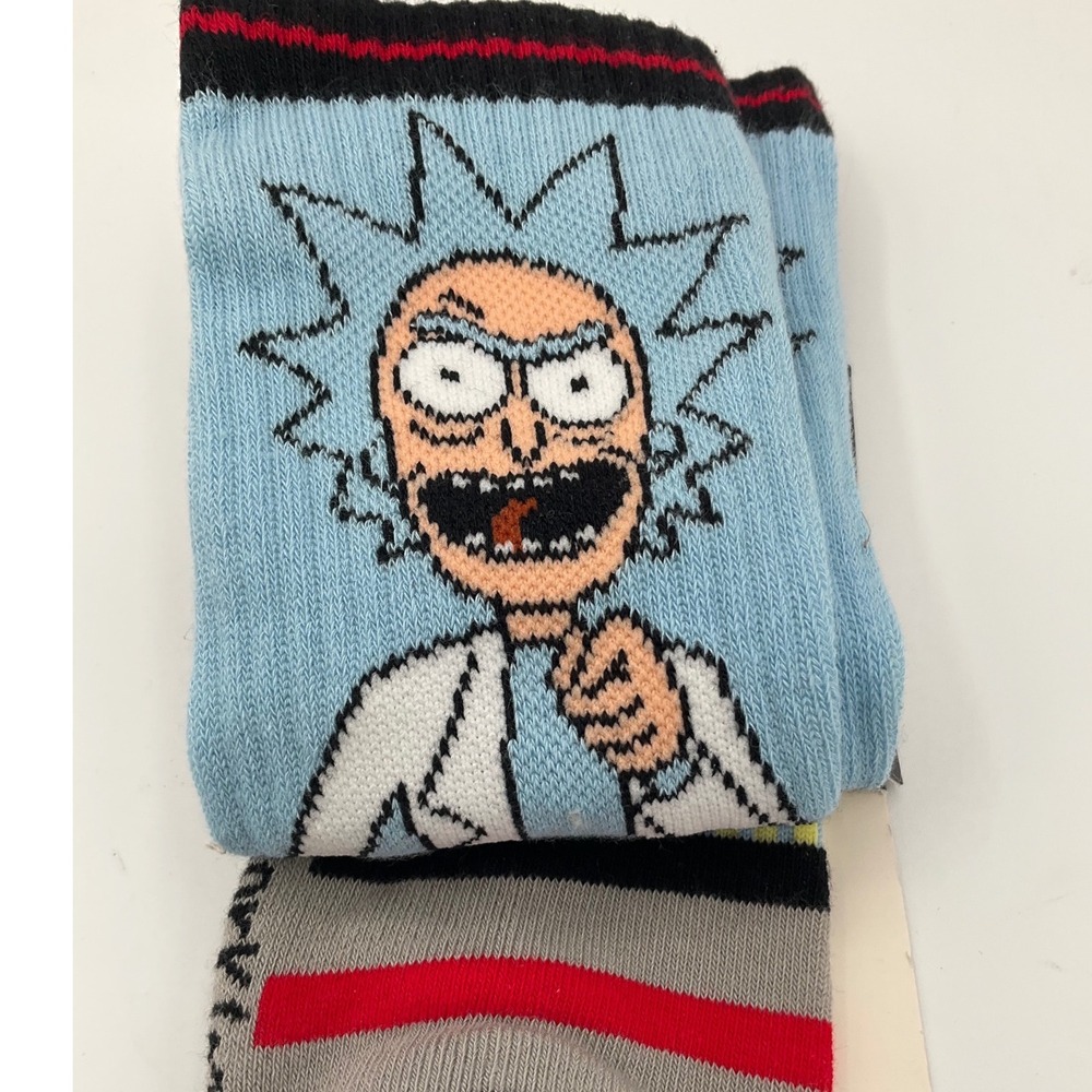 Rick and Morty Swag Socks Mens Crew Socks One Size Blue Grey SPX-WFP-RANDM NEW - Picture 3 of 5